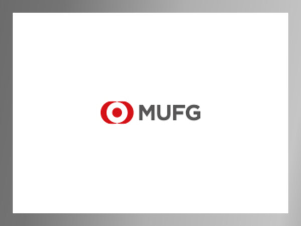 MUFG Bank logo on a white background with a silver border.