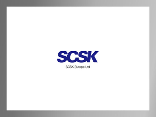 SCSK Europe company logo on a white background with silver border.