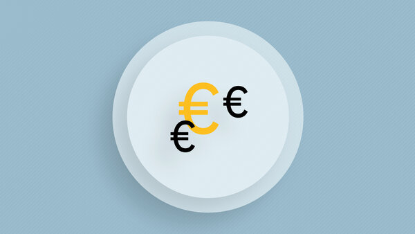Symbolic image with three euro signs.