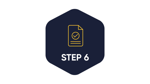 Abbildung zeigt ein Abschluss-Symbol für Schritt 6